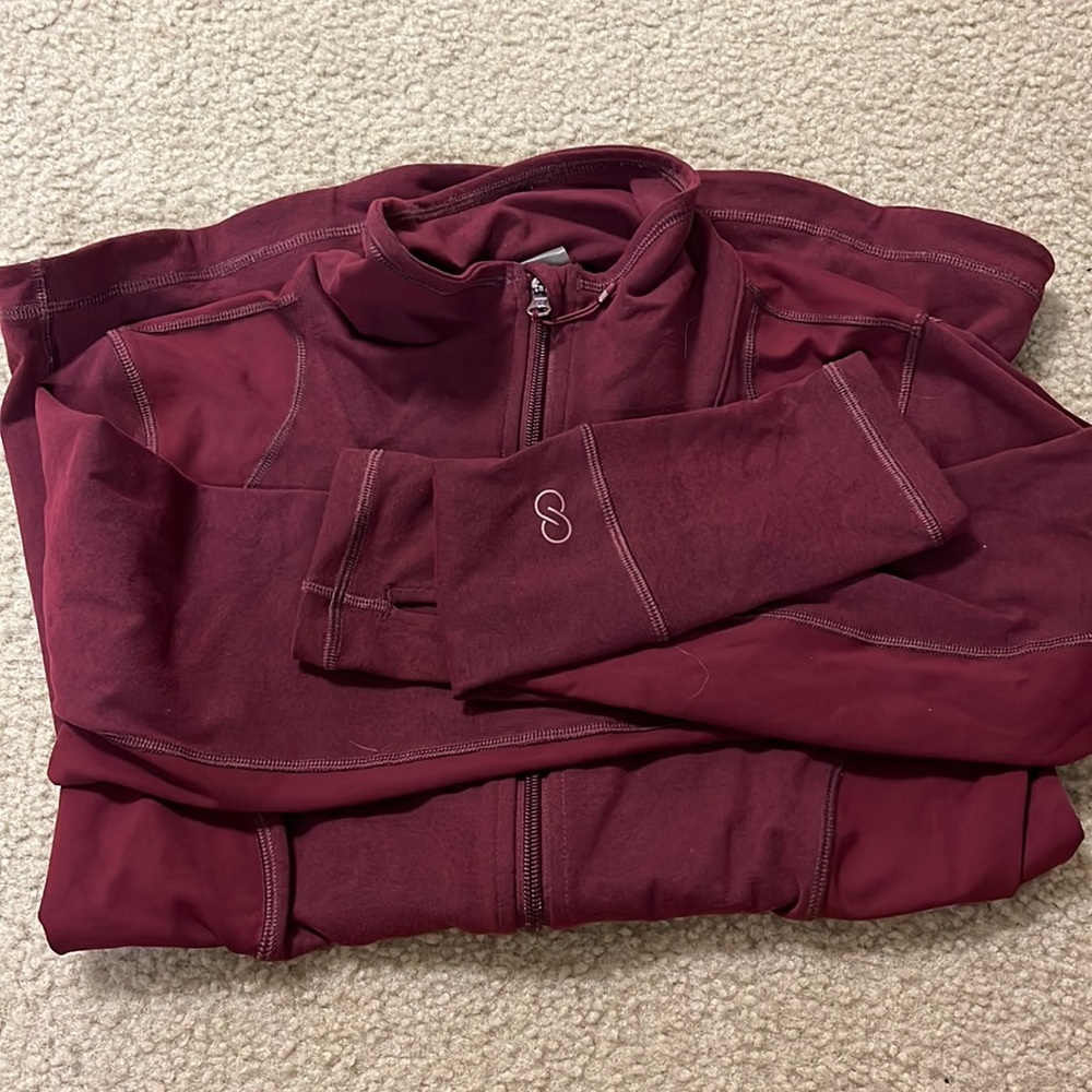 Calia Maroon Zip-Up
